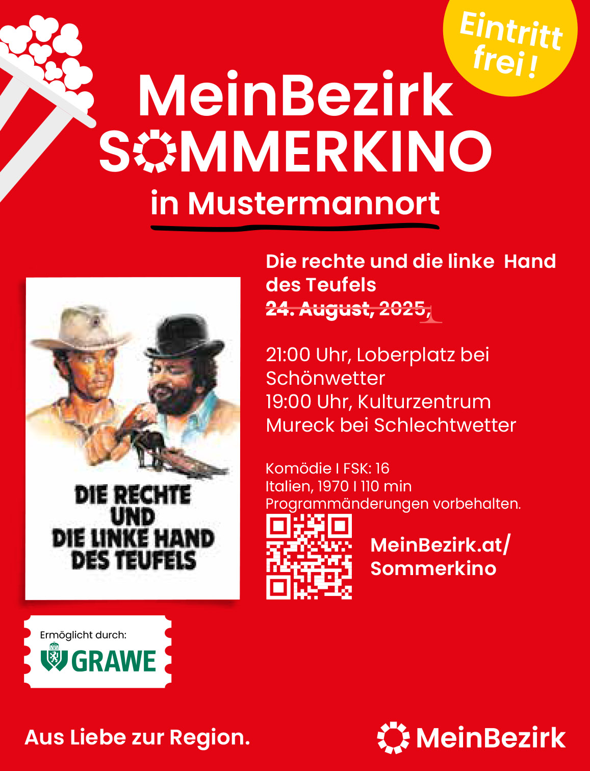 Sommerkino mit dem Film "Die rechte und die linke Hand des Teufels"