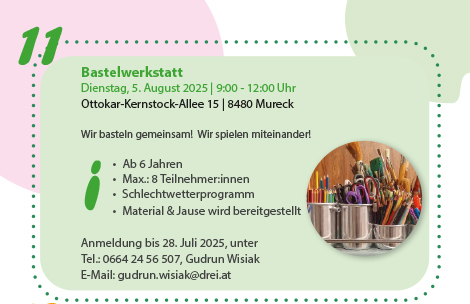 Ferien(s)pass - Bastelwerkstatt