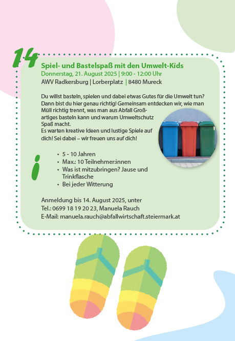 Ferien(s)pass - Spiel- und Bastelspaß mit den Umwelt-Kids