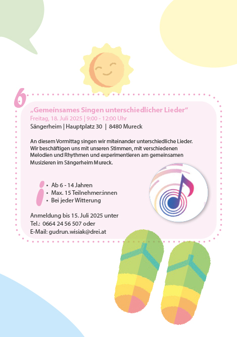 Ferien(s)pass - Gemeinsames Singen unterschiedlicher Lieder