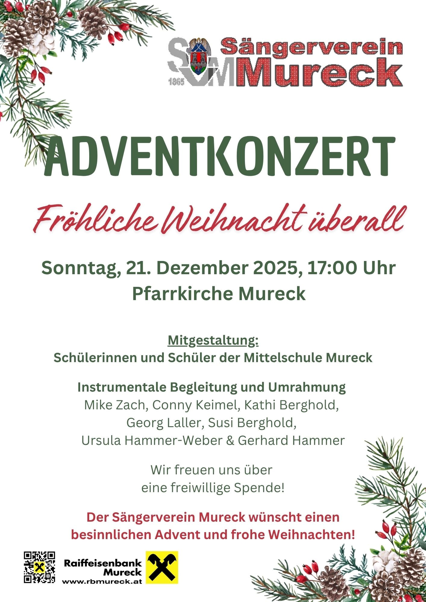 Traditionelles Adventkonzert des Sängervereins Mureck