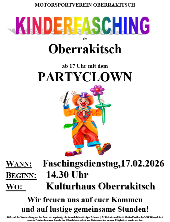 Kinderfasching in Oberrakitsch
