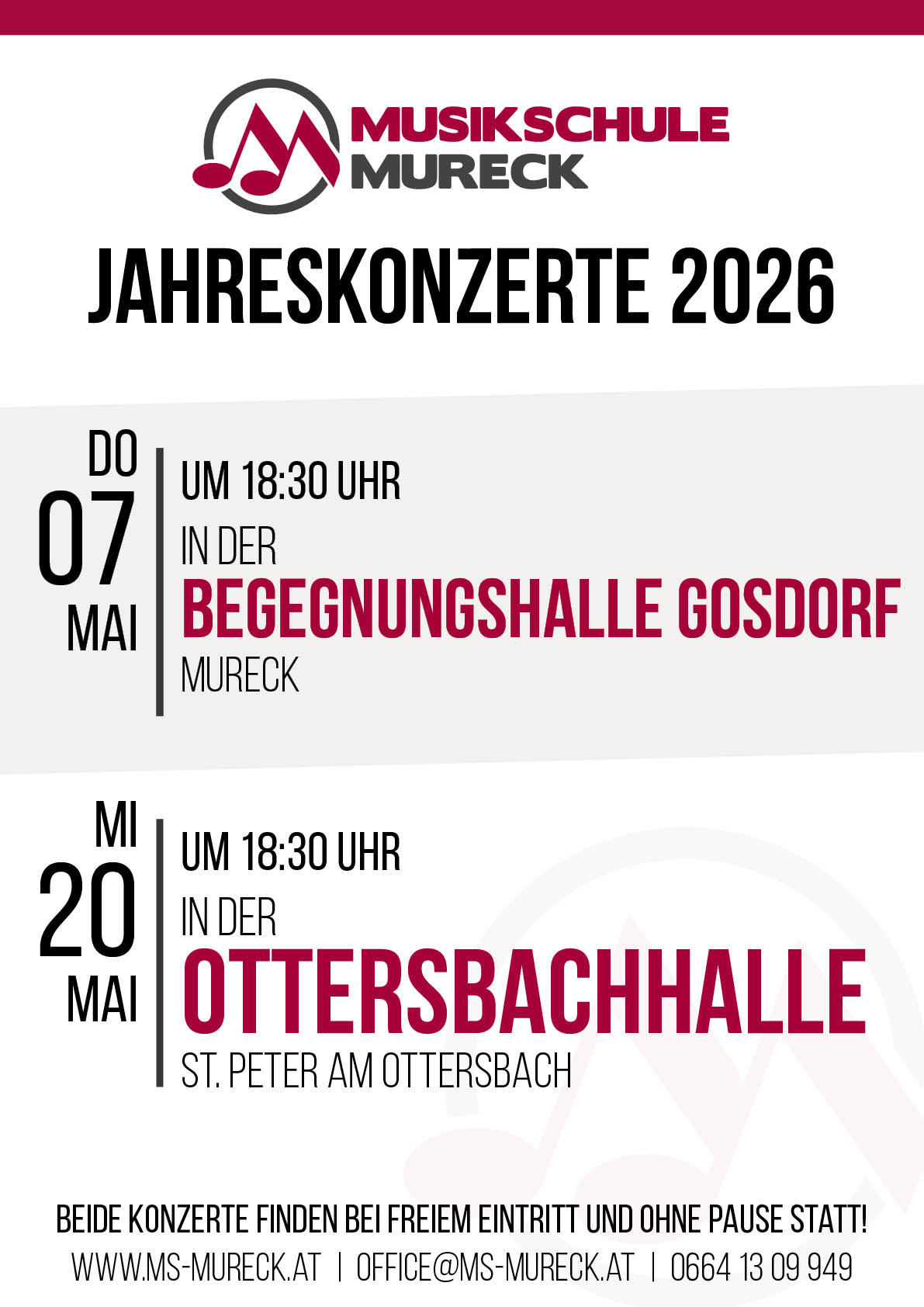 Jahreskonzert der Musikschule Mureck