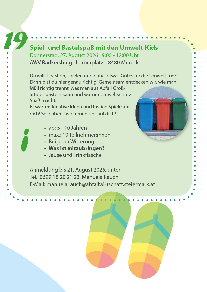 Ferien(s)pass - Spiel- und Bastelspaß mit den Umwelt-Kids