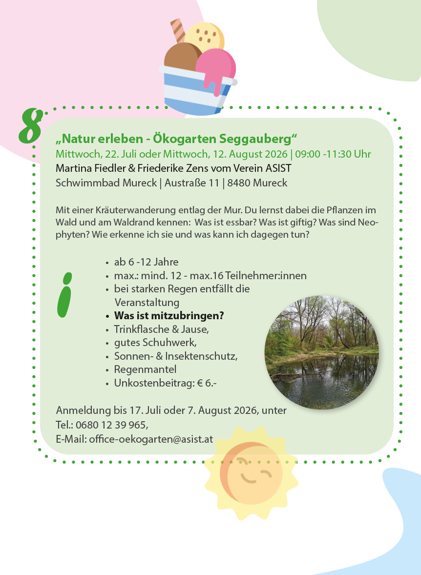 Ferien(s)pass - „Natur erleben - Ökogarten Seggauberg“