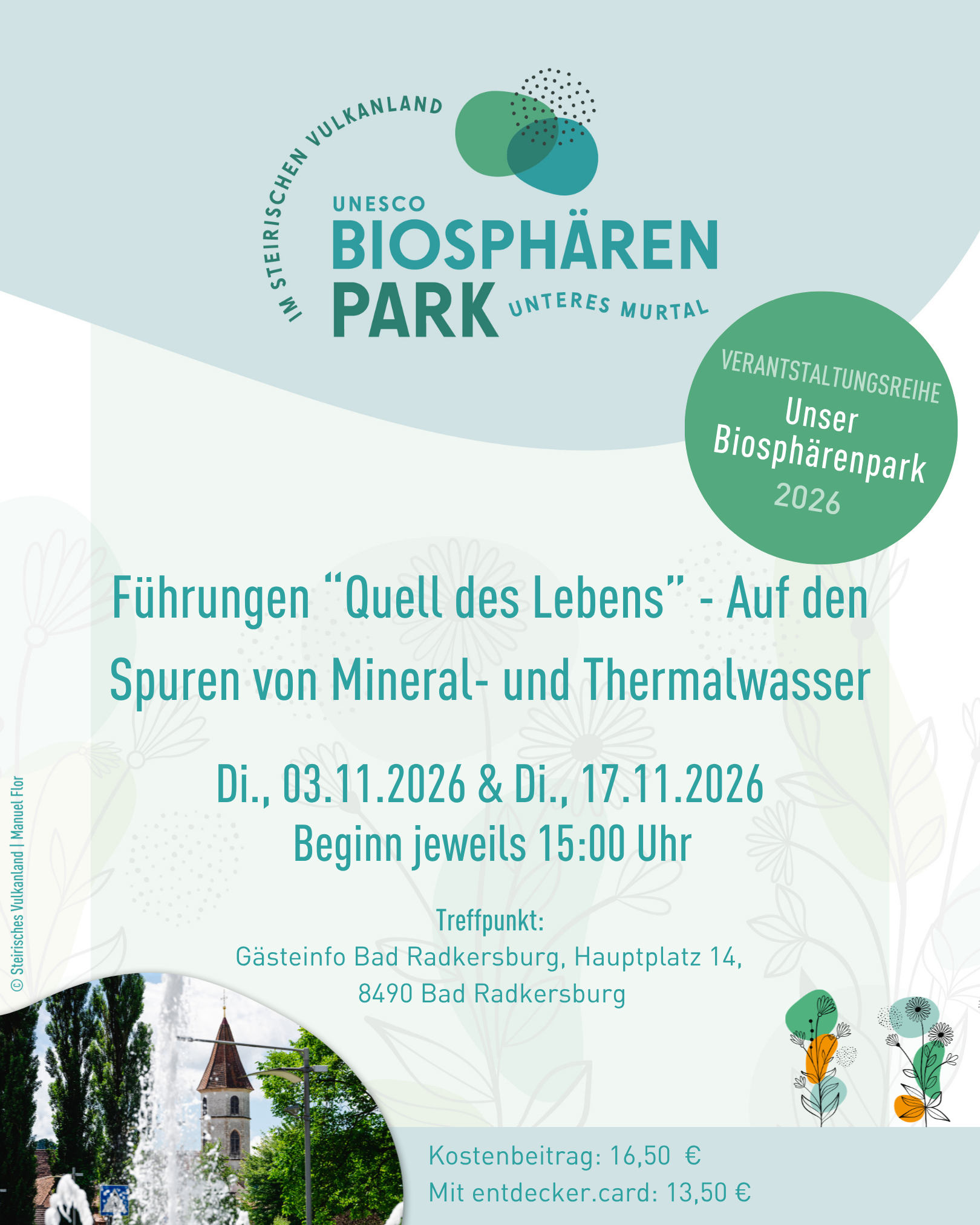 Führungen "Quelle des Lebens" - Auf den Spuren von Mineral- und Thermalwasser